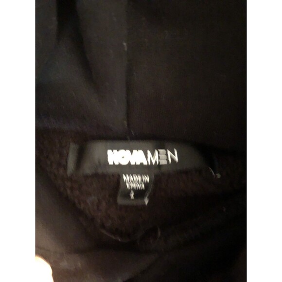 Premium NovaMen Solid Black Hoodie Large Super Soft Heavy Pullover - Picture 4 of 9